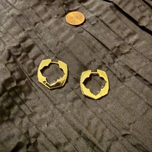 Kendra Scott Hexagonal Goldtone Earrings